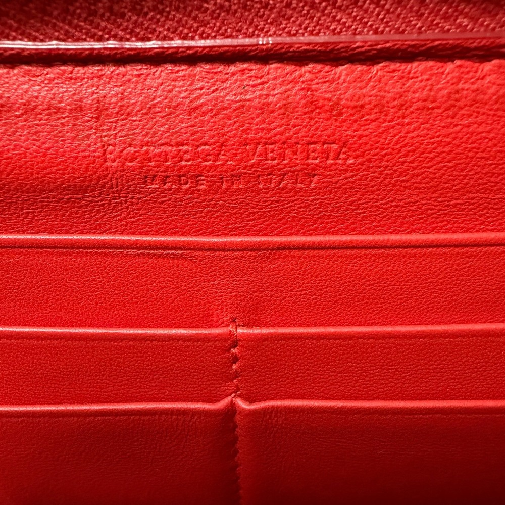 Bottega Veneta Intrecciato Python Zip Around Wallet Red Exotic Leather Box Dusty - Picture 12 of 12
